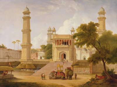 Indischer Tempel, angeblich die Moschee von Abo-ul-Nabi, Muttra, 1827 von Rev. Edward Thomas Daniell